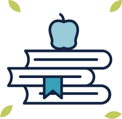 Apple and book icon