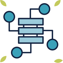 Data rectangle and circle icon