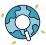 ESIP earth with magnifying glass icon