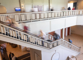 ESIP people climbing stairs