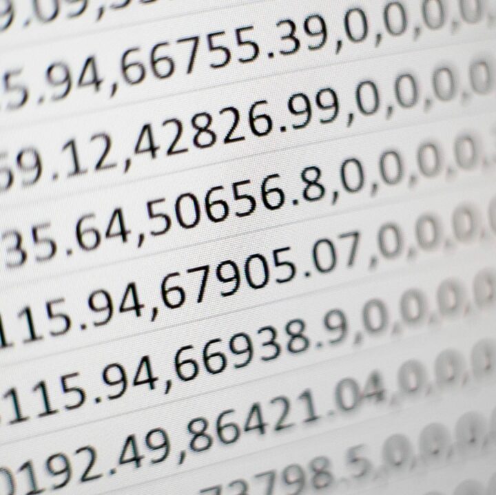 numbers on a computer screen