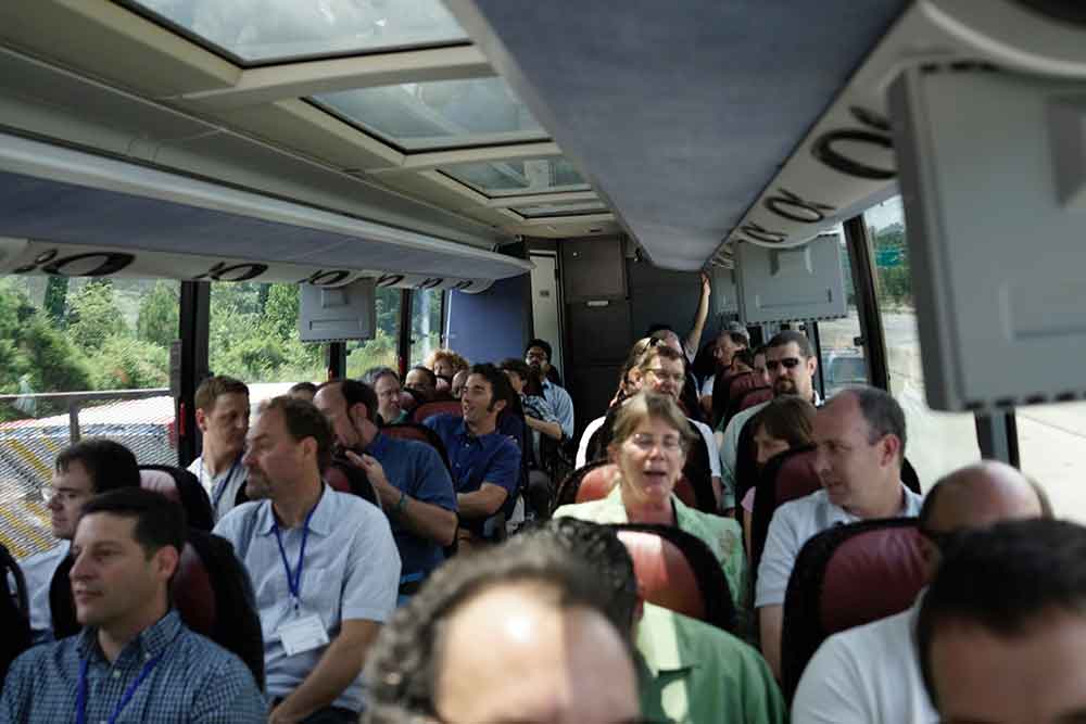 a bus full of people