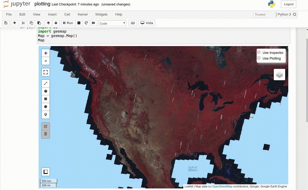 GIF showing United States with geemap overlays