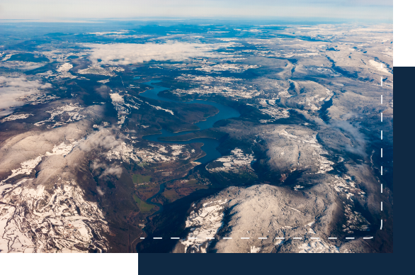 View of earth from above with clouds