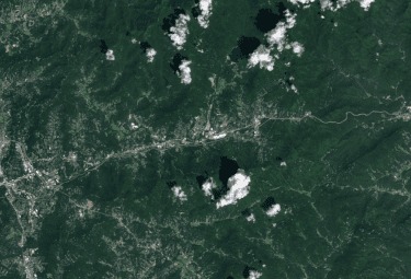 Satellite image of the Asheville, North Carolina area pre-Helene.